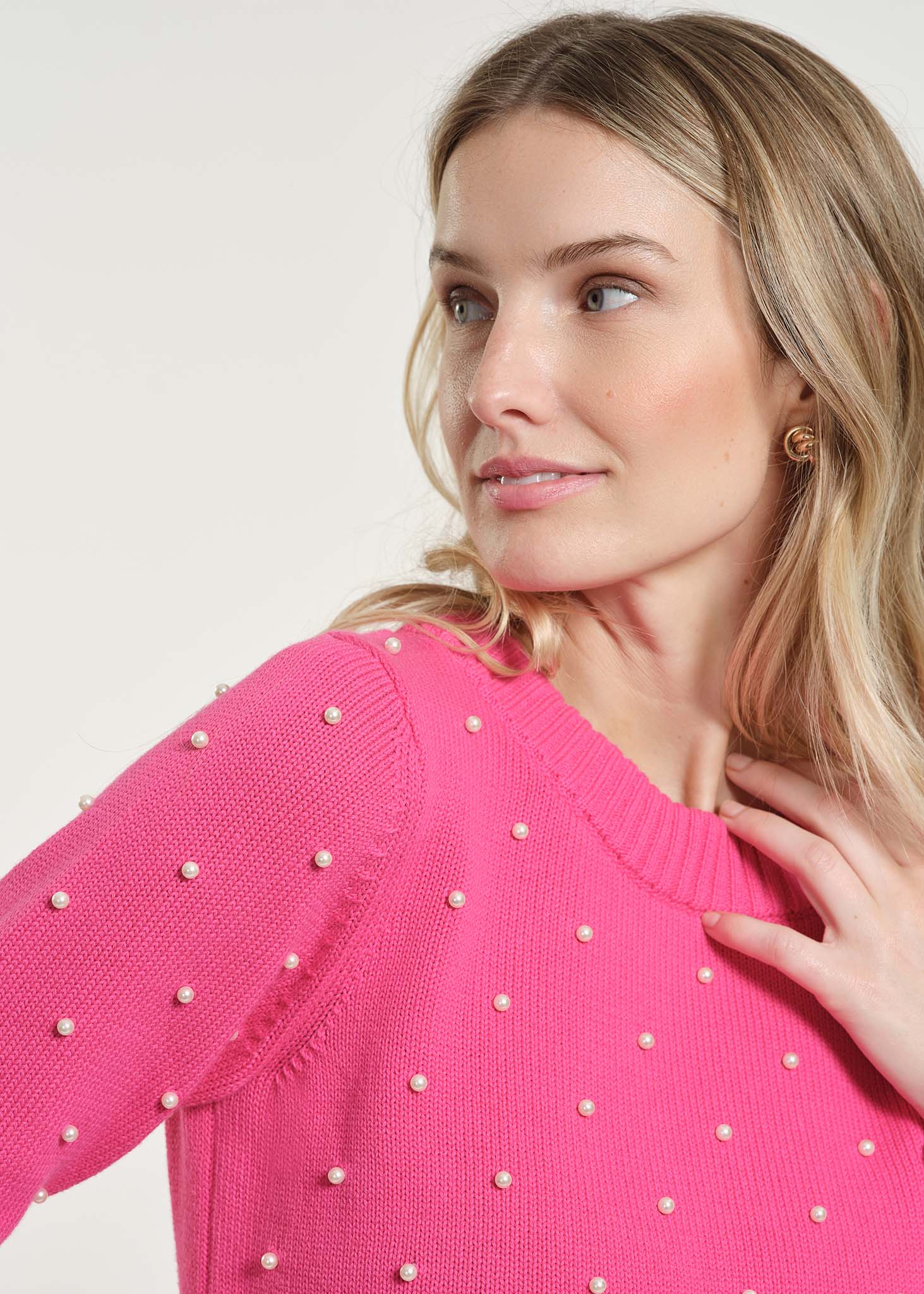 Cowl Neck Beaded Sweater - Image 3