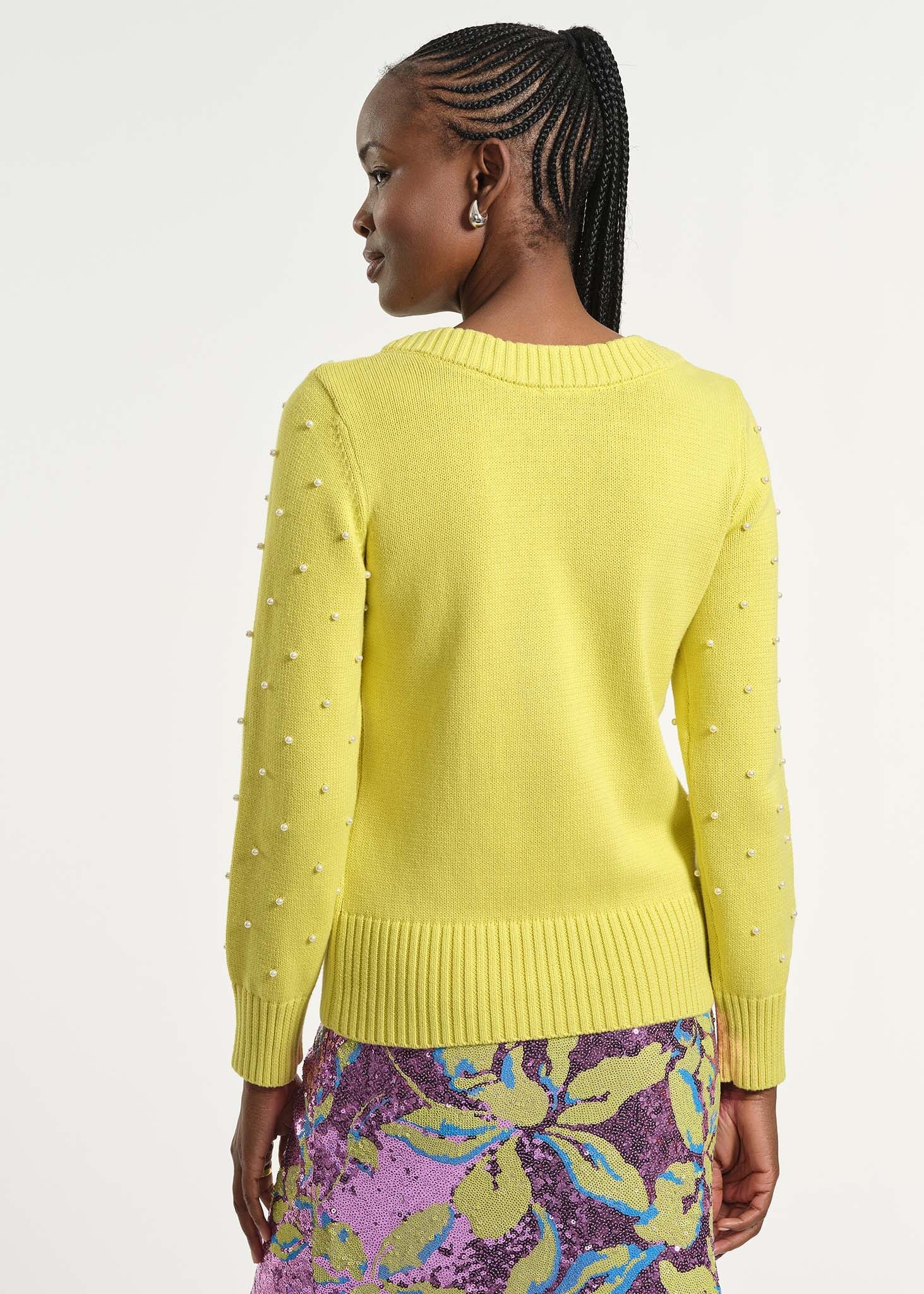 Cowl Neck Beaded Sweater - Image 4