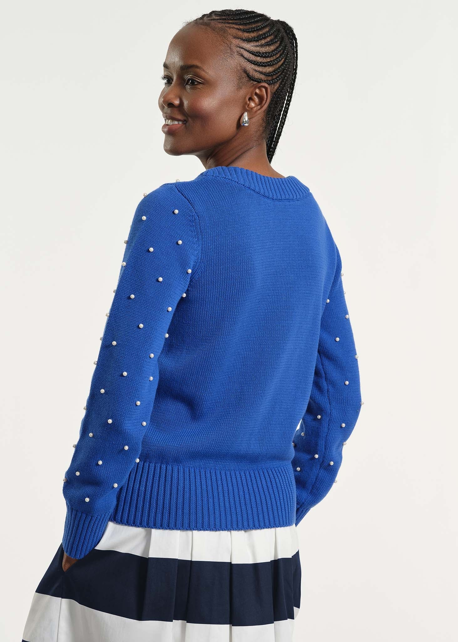 Cowl Neck Beaded Sweater - Image 4