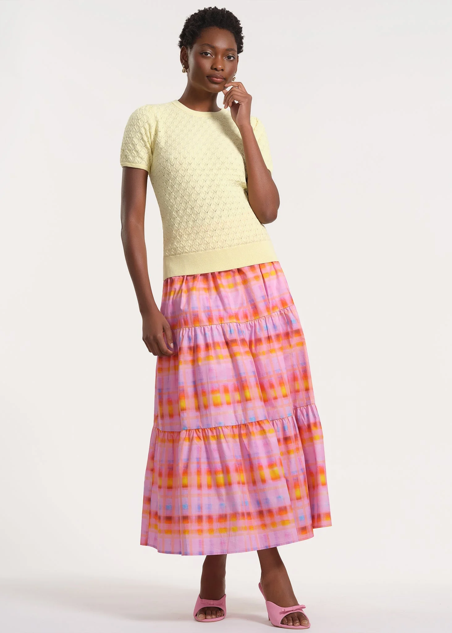 Flowy Tiered Midi Skirt - Image 3