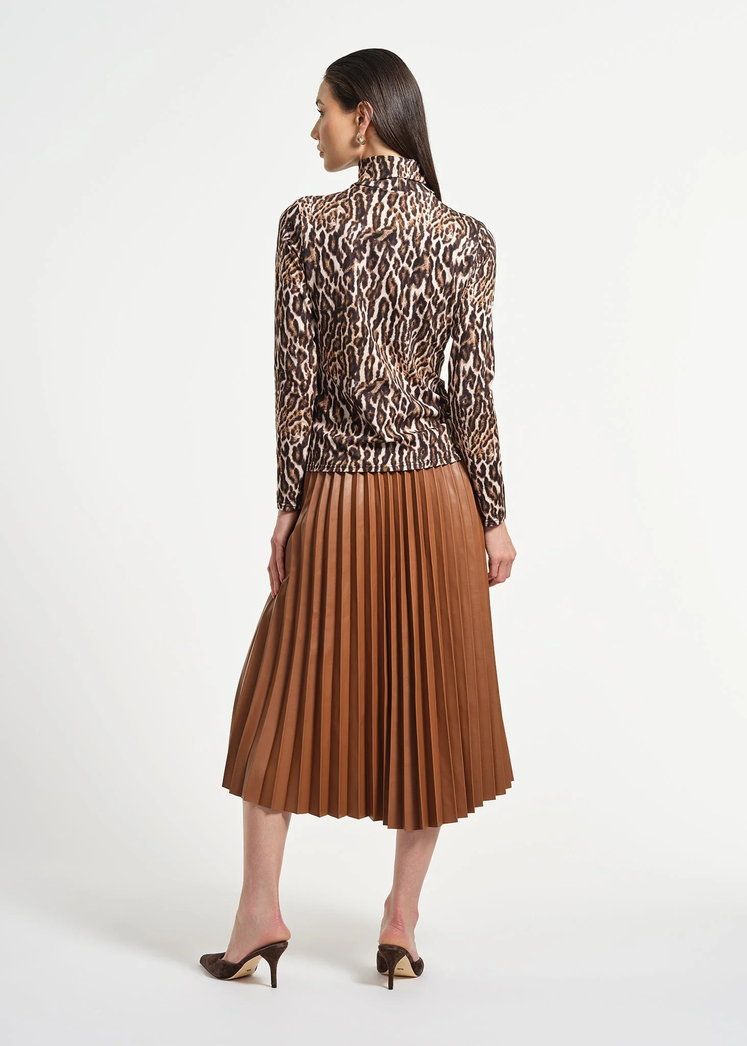 Long Sleeve Layering Mock Neck Top - Image 3