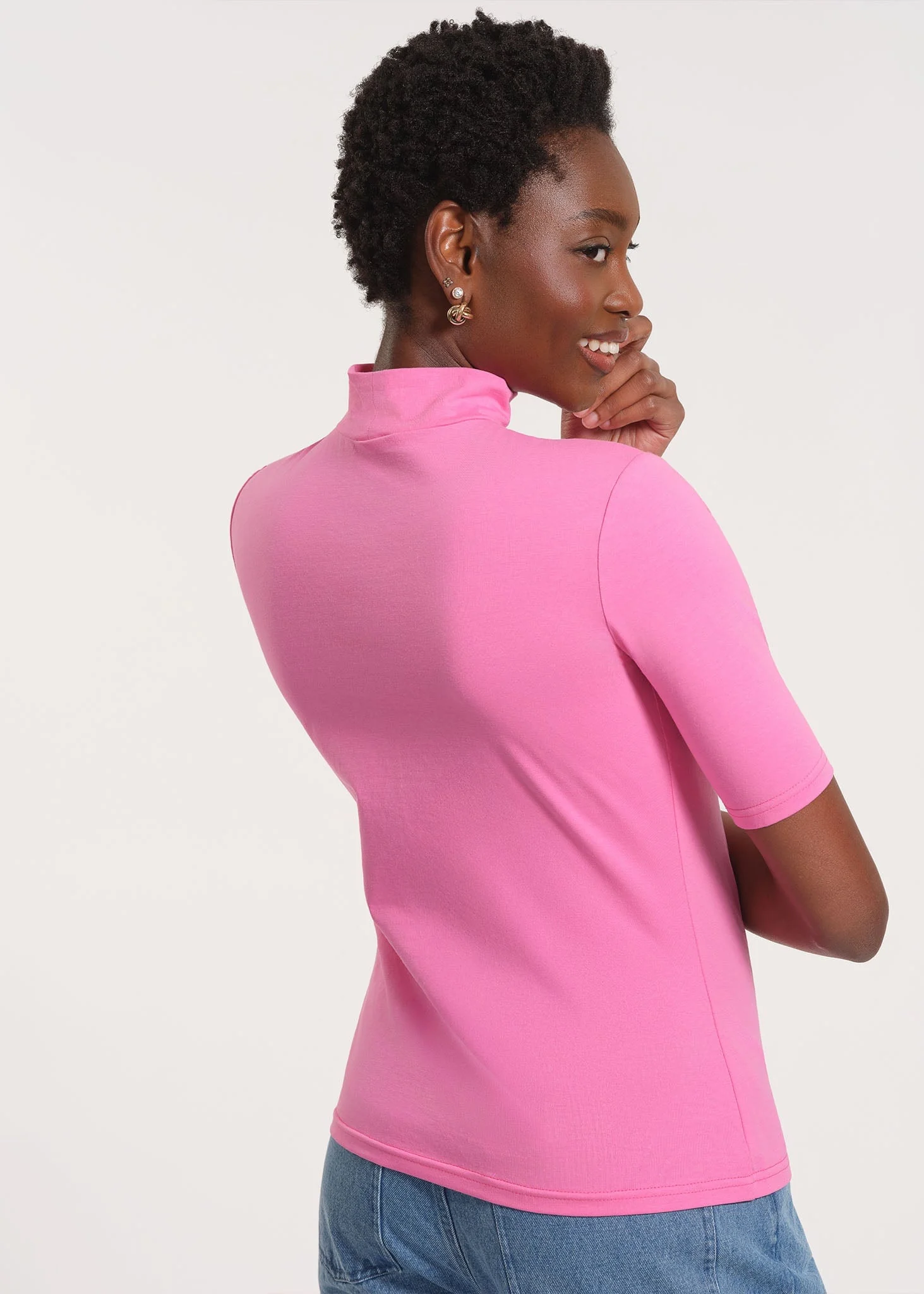 Mock Neck Short Sleeve Top - Image 3