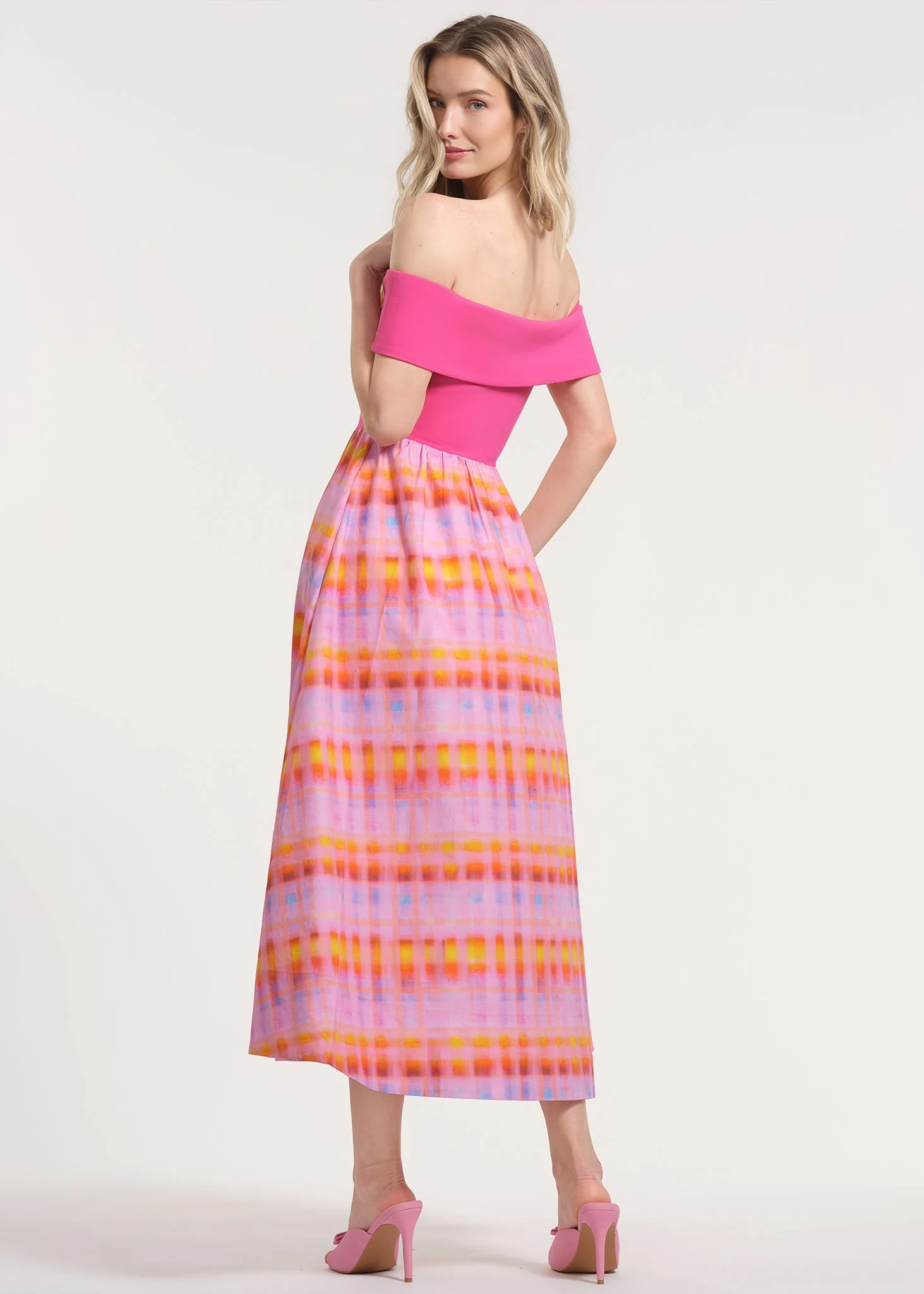 Off The Shoulder Midi-Length Dress - Image 4