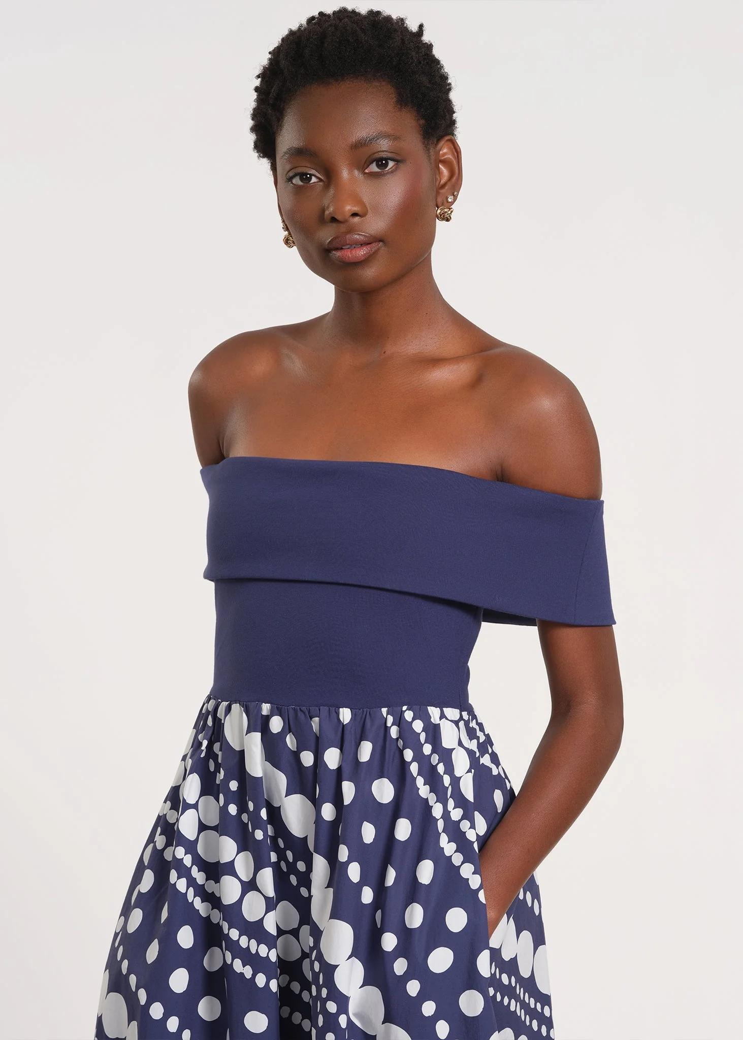 Off-The-Shoulder Midi-Length Dress - Image 3