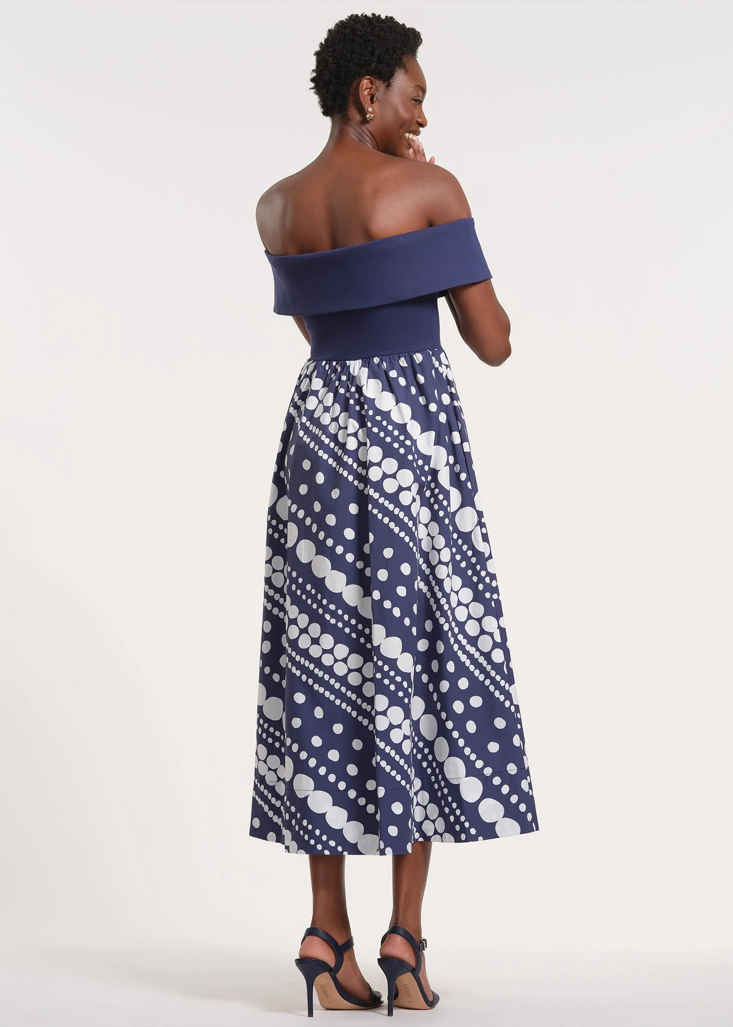 Off-The-Shoulder Midi-Length Dress - Image 4