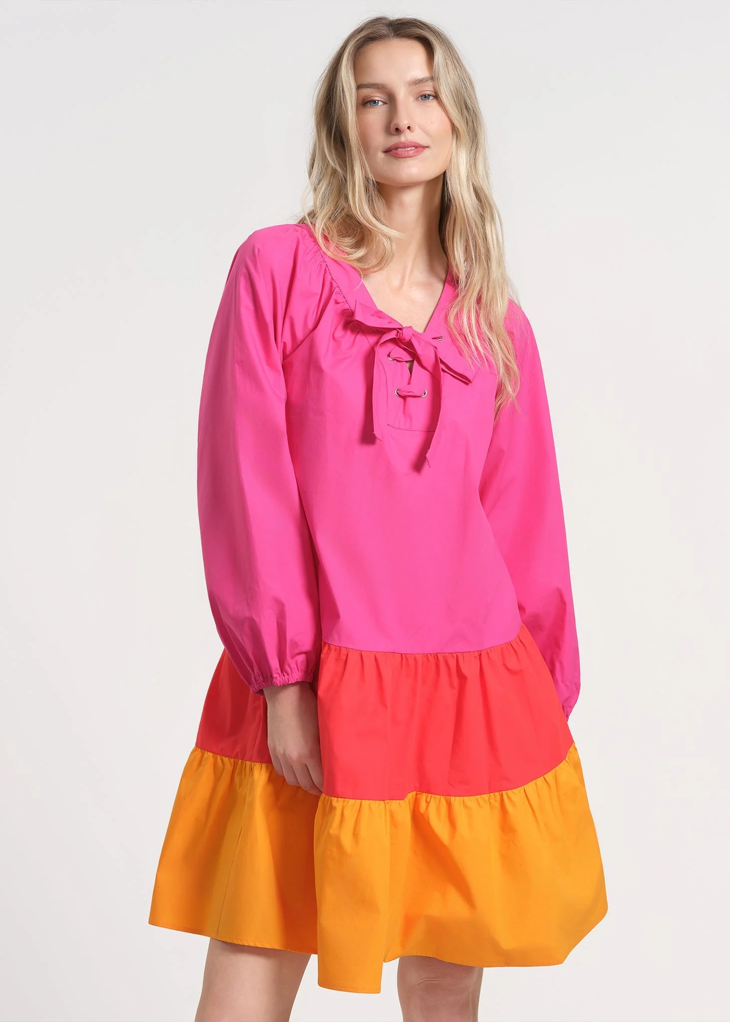 Raglan Dress with Balloon Sleeves - Image 3