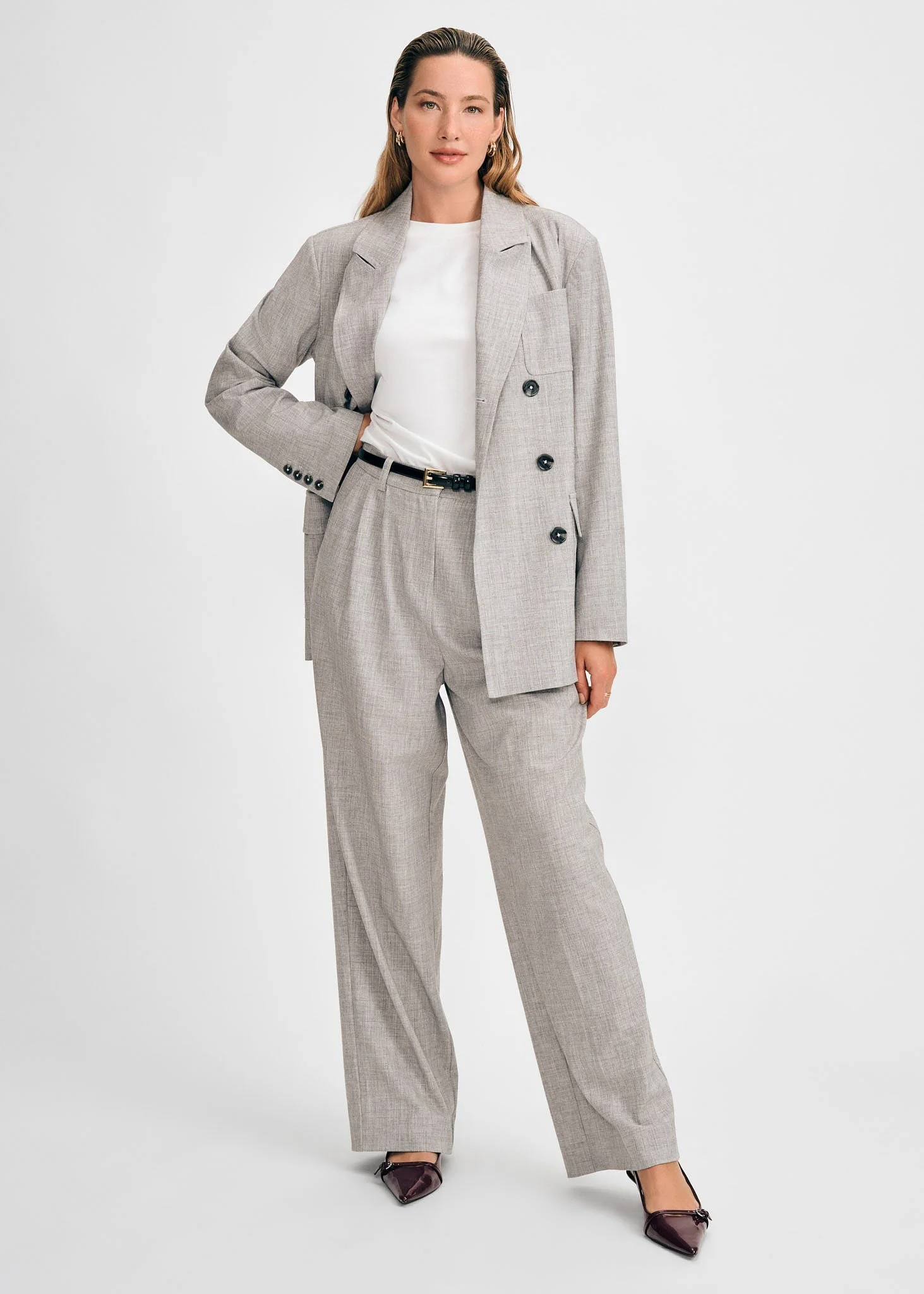 Wide Leg Pleated Pant - Image 4