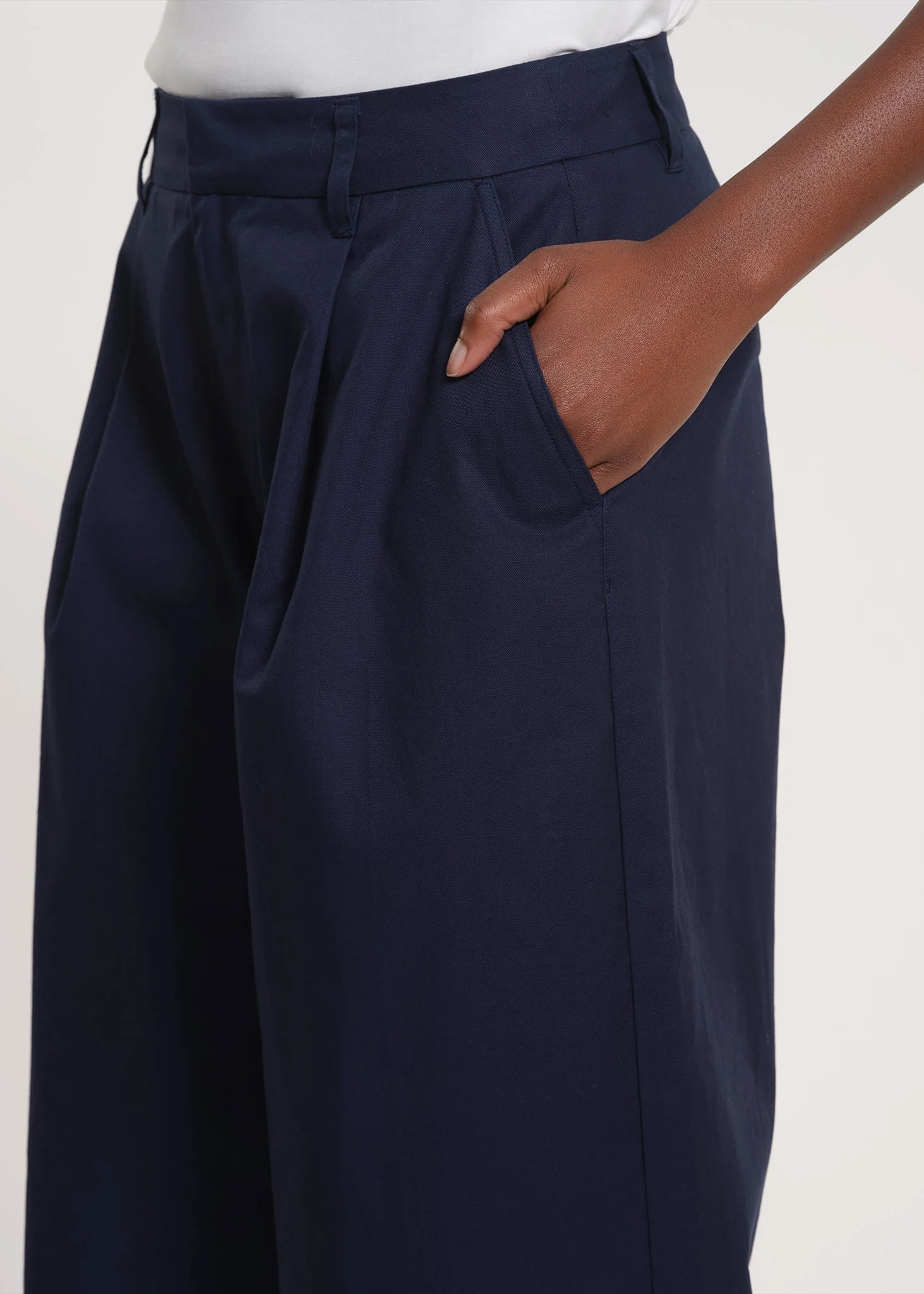 Wide Leg Pleated Trousers - Image 3
